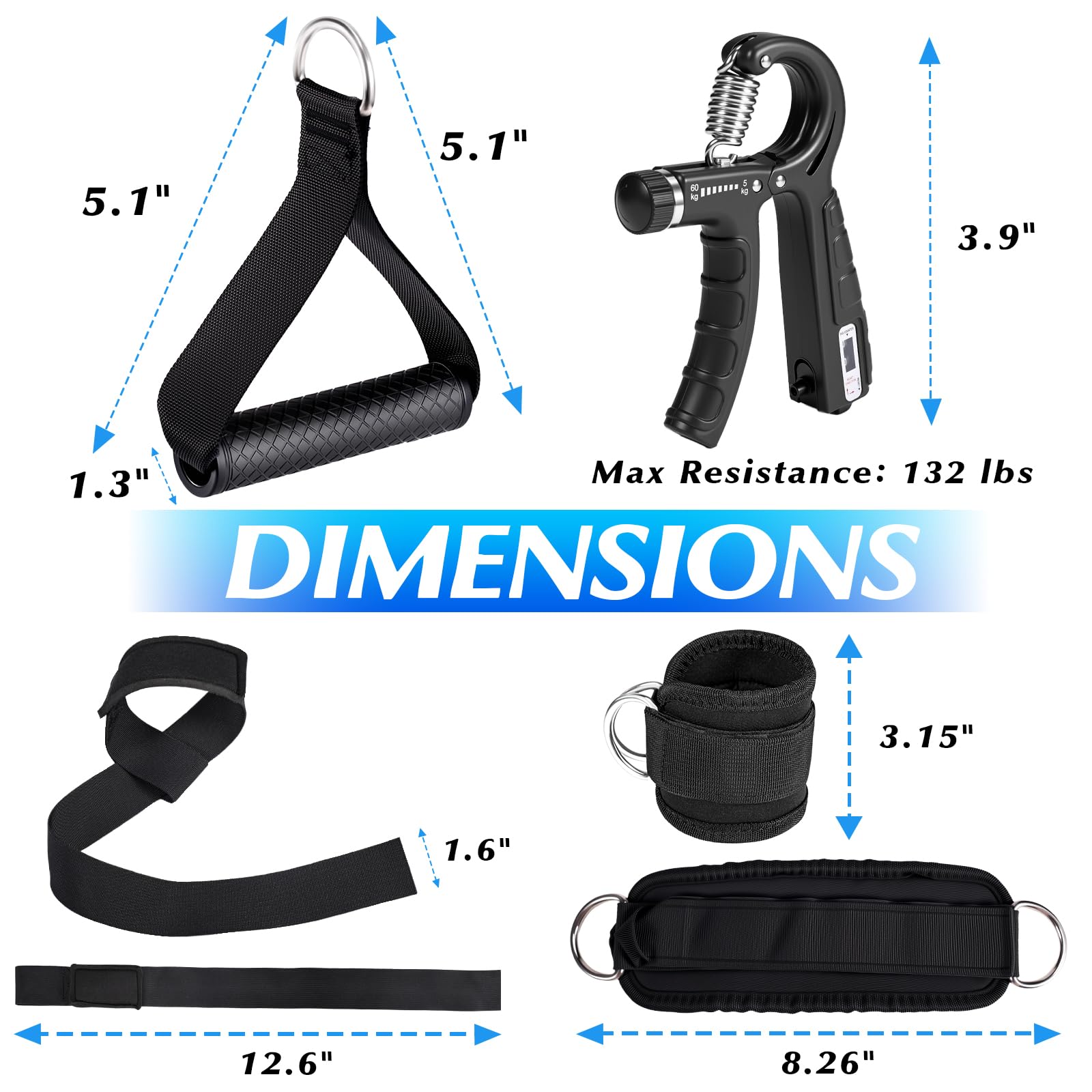 10-in-1 Cable Machine Attachments Set, LAT Pulldown Attachments Cable Accessories for Home Gym