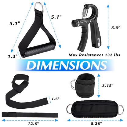 10-in-1 Cable Machine Attachments Set, LAT Pulldown Attachments Cable Accessories for Home Gym