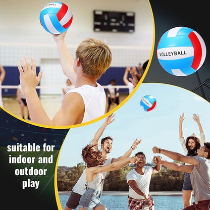 Jerify 4 Pcs Sport Balls Set Official Size Athletic Balls Include Soccer, Football, Basketball, Volleyball for Indoor Outdoor Game Youth Adult Operation Christmas Ball Gifts