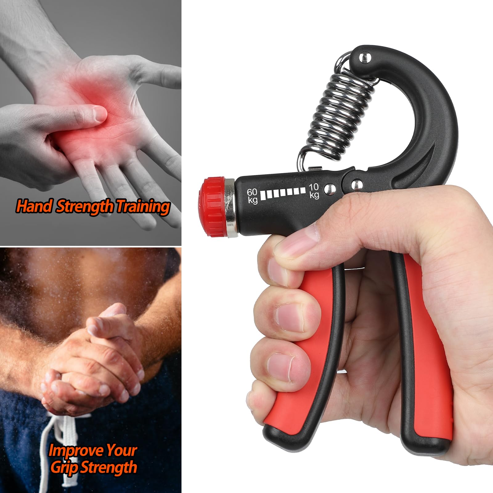 NIYIKOW Grip Strength Trainer, Hand Grip Strengthener, Grip Strengthener, Adjustable Resistance