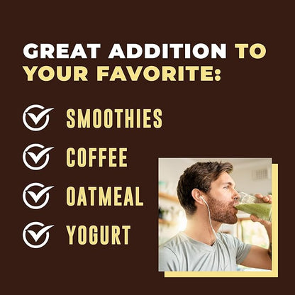 32oz Vanilla Bone Broth Protein Powder From Grass Fed Beef - Non-GMO Ingredients, Gut-Friendly, Low Carb Dairy Free Protein Powder - Natural Collagen Source For Joint Support - Keto Friendly