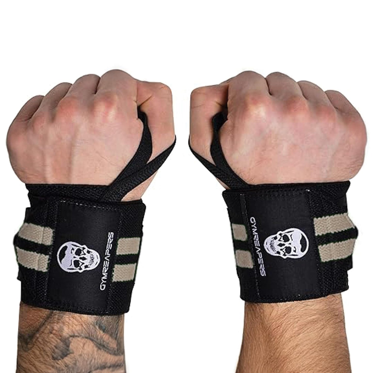 Gymreapers Weightlifting Wrist Wraps, Desert Sand, 18"