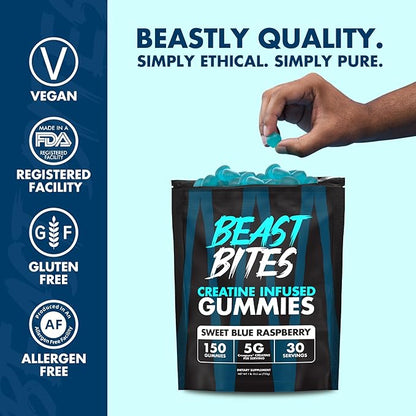 Creatine Infused Gummies - 5g Creapure Creatine Monohydrate Per Serving - NSF Certified for Sport - 30 Servings
