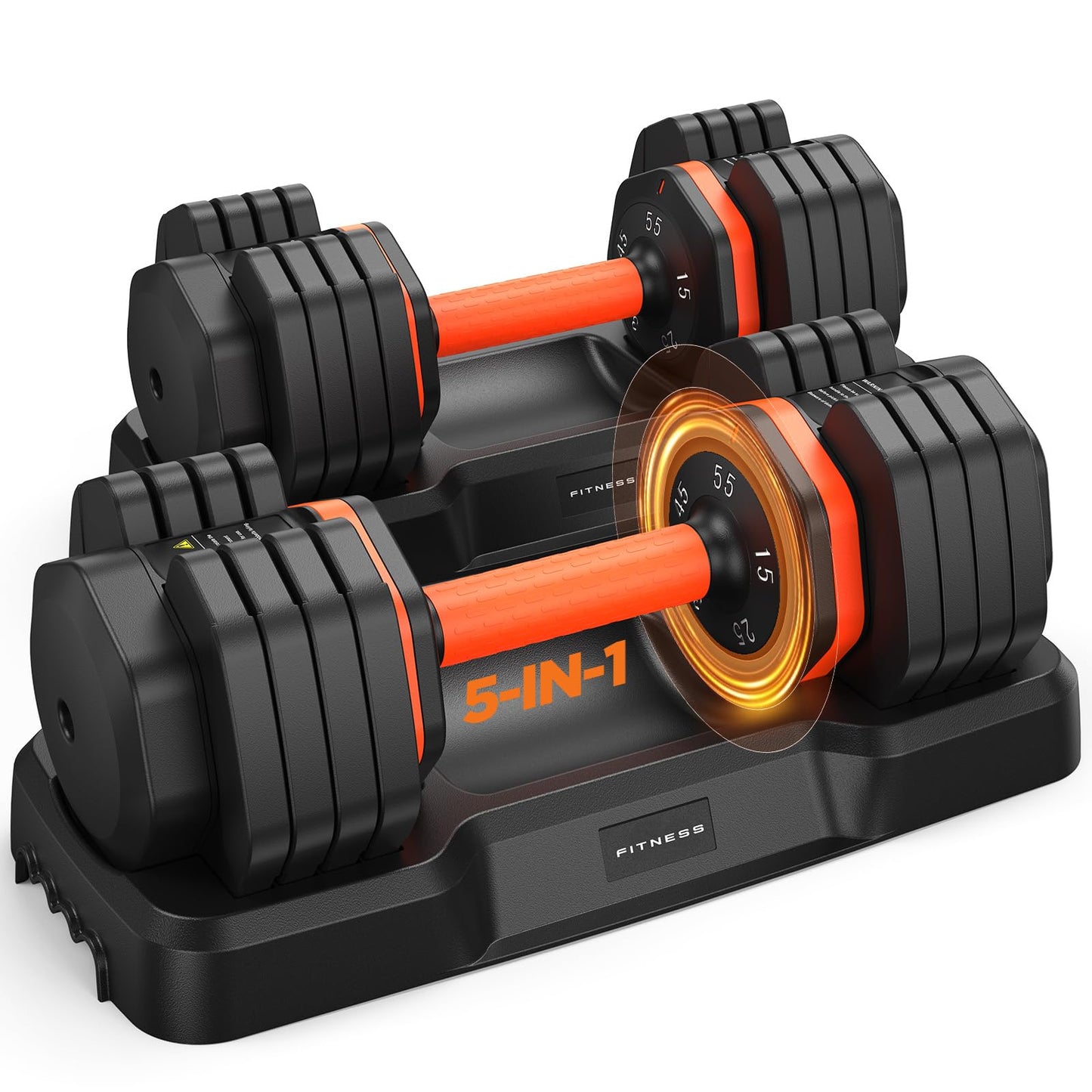 2026 FDB2 Updated Adjustable Dumbbell Set of 2, 5-in-1 Weights Dumbbell Set with Storage Box, 55lbs