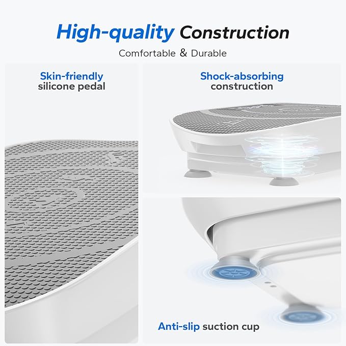 MERACH Vibration Plate Exercise Machine, Whole Body Workout Equipment for Women, Bluetooth and Silicone Pedal, Vibration Plate with Auto Mode, Vibrate Fitness Platform for Home