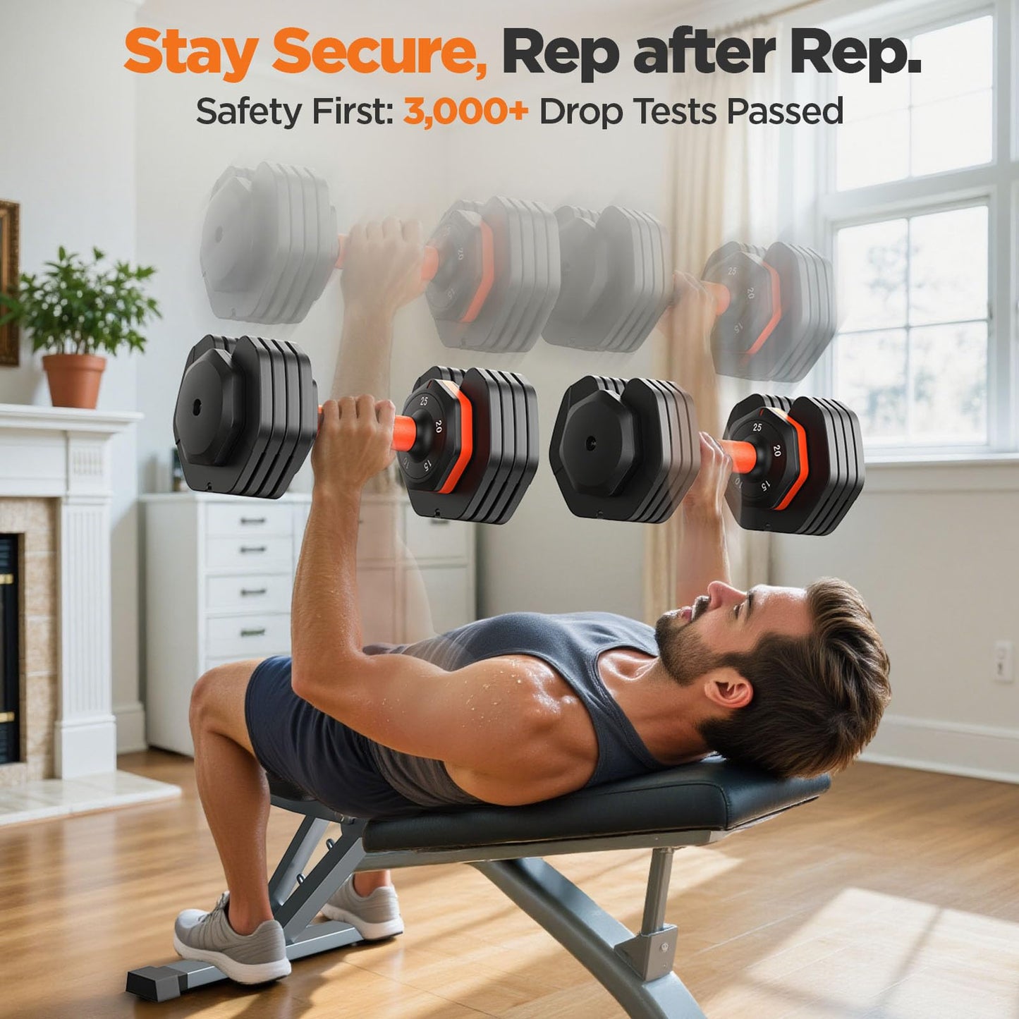 2026 FDB2 Updated Adjustable Dumbbell Set of 2, 5-in-1 Weights Dumbbell Set with Storage Box, 55lbs