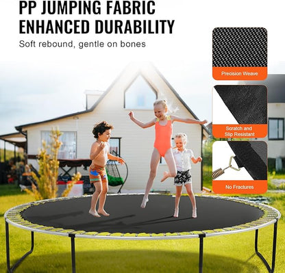 VEVOR Replacement Trampoline Mat, Universal Jumping Round Trampoline, Reinforce UV-Resistant Mat with Spring Tool & Durable V-Rings