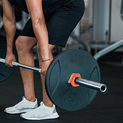 Barbell Clips (Pair), Barbell Clamps, Quick Release Olympic Barbell Clamps with Anti Slip TPR Grip, Barbell Collars for Secure Weightlifting & Powerlifting (Black) (MAG, Green)