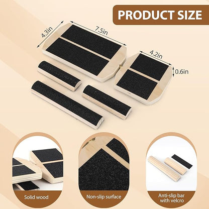 Ankle Foot Strengthener Exerciser for Sprained, Single Leg Balance Board for Sprained Ankle Recovery, Wood Foot Balance Trainer for Posture Corrector, Home Gym Fitness Equipment