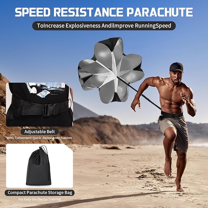 Speed Ladder Agility Ladder, Football Training Equipment Set-20feet 12 Rungs Speed Ladder,10 Disc Cones, Resistance Parachute, Jump Rope, 4 Resistance Bands