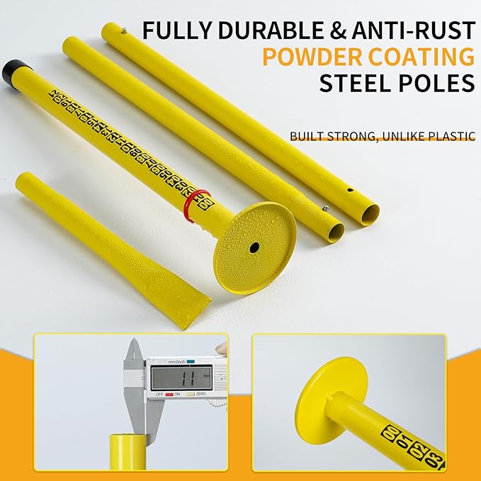 Super Stable Outdoor Flying Disc Game Set, Portable Fun Bottle Drop Yard Game for Family, Adult & Kids with Adjustable Heavy Duty Steel Pole, Durable Bag - Easy Set Up