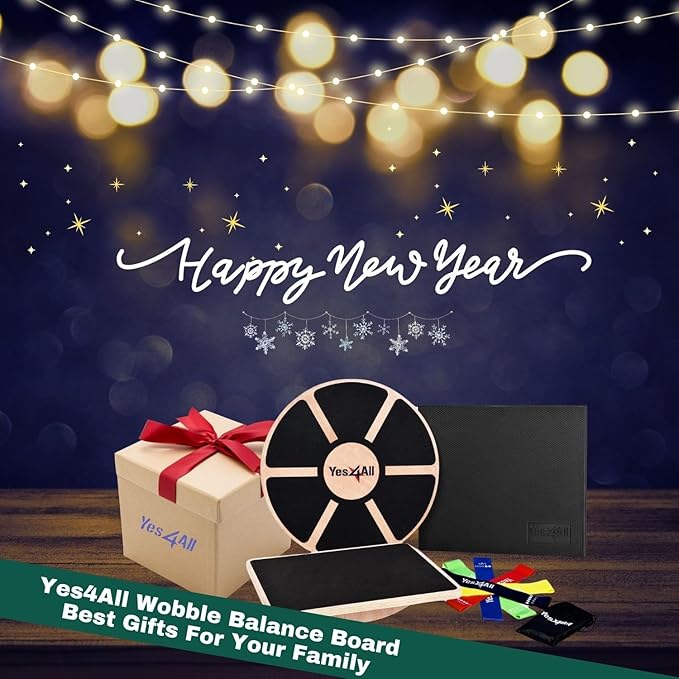 Yes4All Versatile Wooden Wobble Balance Board, Balance Trainer for Mobility Training, Standing Desk, Core Training, Exercise Balance Stability Trainer