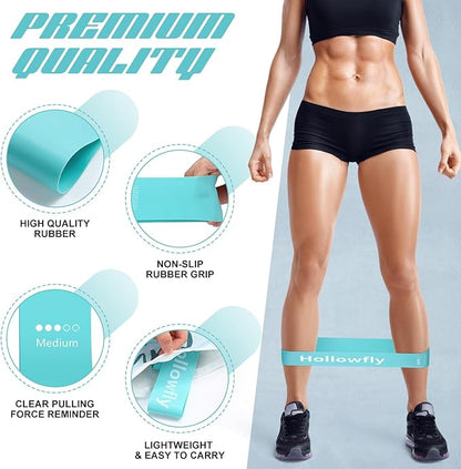 12 Pcs Latex Resistance Loop Exercise Bands for Booty Workout Stretch Exercise Bands Non Slip for Legs Squat Resistance Loop Women Men Starter Butt Hip Thigh Fitness