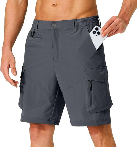 Men's Hiking Cargo Shorts Quick Dry Lightweight Travel Shorts with Multi Pockets for Fishing