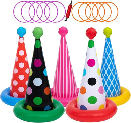 Inflatable Ring Toss Game, Birthday Party Games Ring Toss Game for Kids Adults Birthday Party