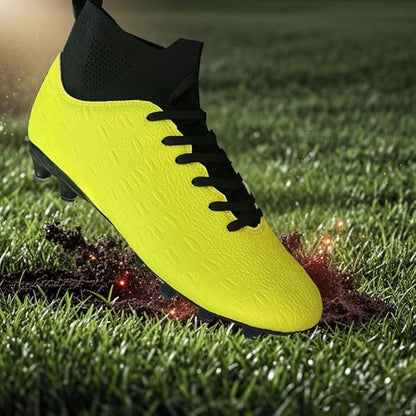Soccer Cleats High-Top Outdoor Non-Slip Football Shoes Protection Lightweight for Firm Ground Training Breathable Fit (Size 6-13)
