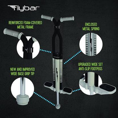 Flybar Master Pogo Stick for Kids Ages 9+, 80–160 lbs – Easy Grip Handles – Active Exercise Toy for Tweens & Teens – Outdoor Toy with Non-Slip Foot Pegs for Boys and Girls – No Assembly Needed
