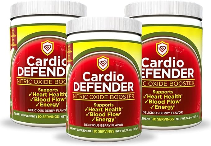 3 Pack, Nitric Oxide Booster Powder ??L-Arginine 5,200mg + L-Citrulline 1,200mg ??Heart Health Drink Mix - Heart Health, Blood Flow, Energy, Endurance - L-Arginine Powder, Berry Flavor