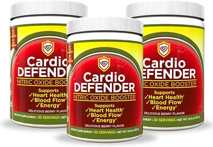 3 Pack, Nitric Oxide Booster Powder ??L-Arginine 5,200mg + L-Citrulline 1,200mg ??Heart Health Drink Mix - Heart Health, Blood Flow, Energy, Endurance - L-Arginine Powder, Berry Flavor