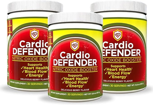 3 Pack, Nitric Oxide Booster Powder ??L-Arginine 5,200mg + L-Citrulline 1,200mg ??Heart Health Drink Mix - Heart Health, Blood Flow, Energy, Endurance - L-Arginine Powder, Berry Flavor