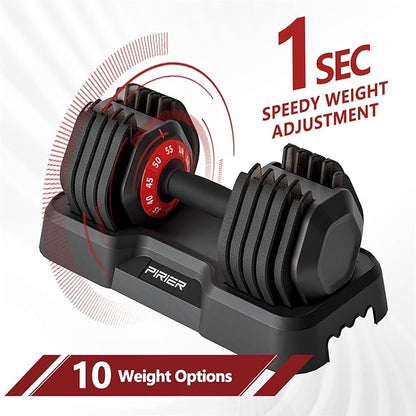 Adjustable Dumbbell Set 55LB Dumbbells Weight, 10-in-1 Weight Dumbbell with Anti-Slip Metal Handle and Bicep Supports for Comprehensive Full Body Strength Training