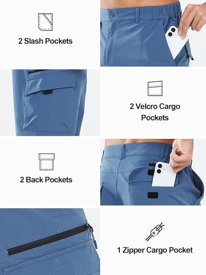 NORTHYARD Men's Cargo Hiking Shorts 9" Lightweight Outdoor Tactical Work Camping Sport Golf Casual Travel Fishing Multipocket