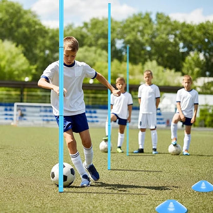 Soccer Agility Poles Set with Agility Ladder Soccer Cones Jump Rope Adjustable Detachable Soccer Agility Training Equipment for Speed Training