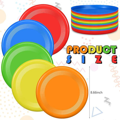 10 Pack Flying Disc Disk Flyer Disc Outdoor Training Interactive Flying Discs Bulk for Adults Dogs for Sports Favors, 5 Colors