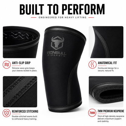 7mm Knee Sleeves for Squats & Weightlifting - Large, Charcoal, Men & Women