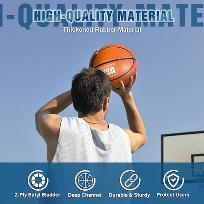 Libima 12 Pcs Operation Christmas Rubber Basketballs Official Size Bulk with Pump Multicolor Basket Balls Streetballs Set for Adult Youth Indoor Outdoor Training Games Sports Gifts