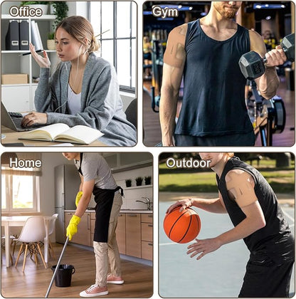 15 Pcs Precut Kinesiology Tape for Shoulder, Latex-Free Shoulder Tape for Pain Relief, Muscle Strips Kinesiology Tapes Precut, Sports Tapes Athletic Patch Support Muscle Elastic Breathable(Skin Color)