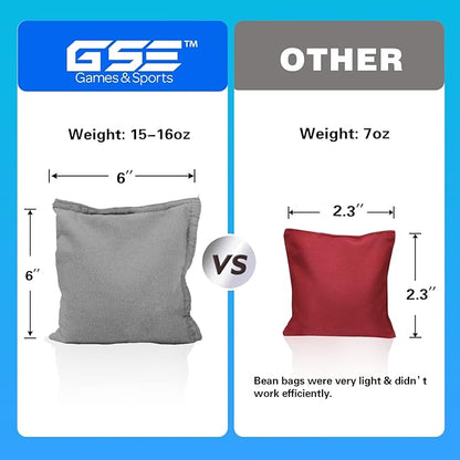 GSE Games & Sports Expert Set of 8 Premium Weather Resistant Cornhole Bags. Regulation Size and Weight Bean Bags for Cornhole Toss Games (Several Styles Available)