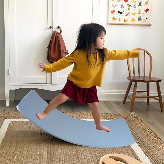 Ultimate Balance Board Kids - Natural Wood Wobble Board for Kids, Montessori Waldorf Toy, Ideal Gift for Ages 3-8; Perfect for Balance Boards for Adults, Physical Therapy & Indo Board Exercises