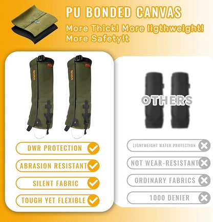 SPIKA Strike Snake Gaiters, Waterproof Snake Chaps for Hunting, Adjustable and Snake Resistent Leg Protective for Outdoors Hiking