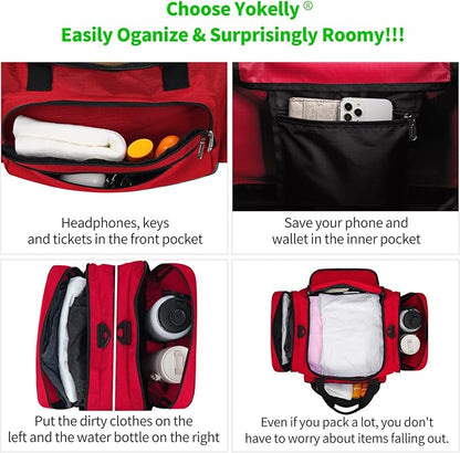 Sports Duffel Bag 22 Inch Travel Gym Duffle - Red