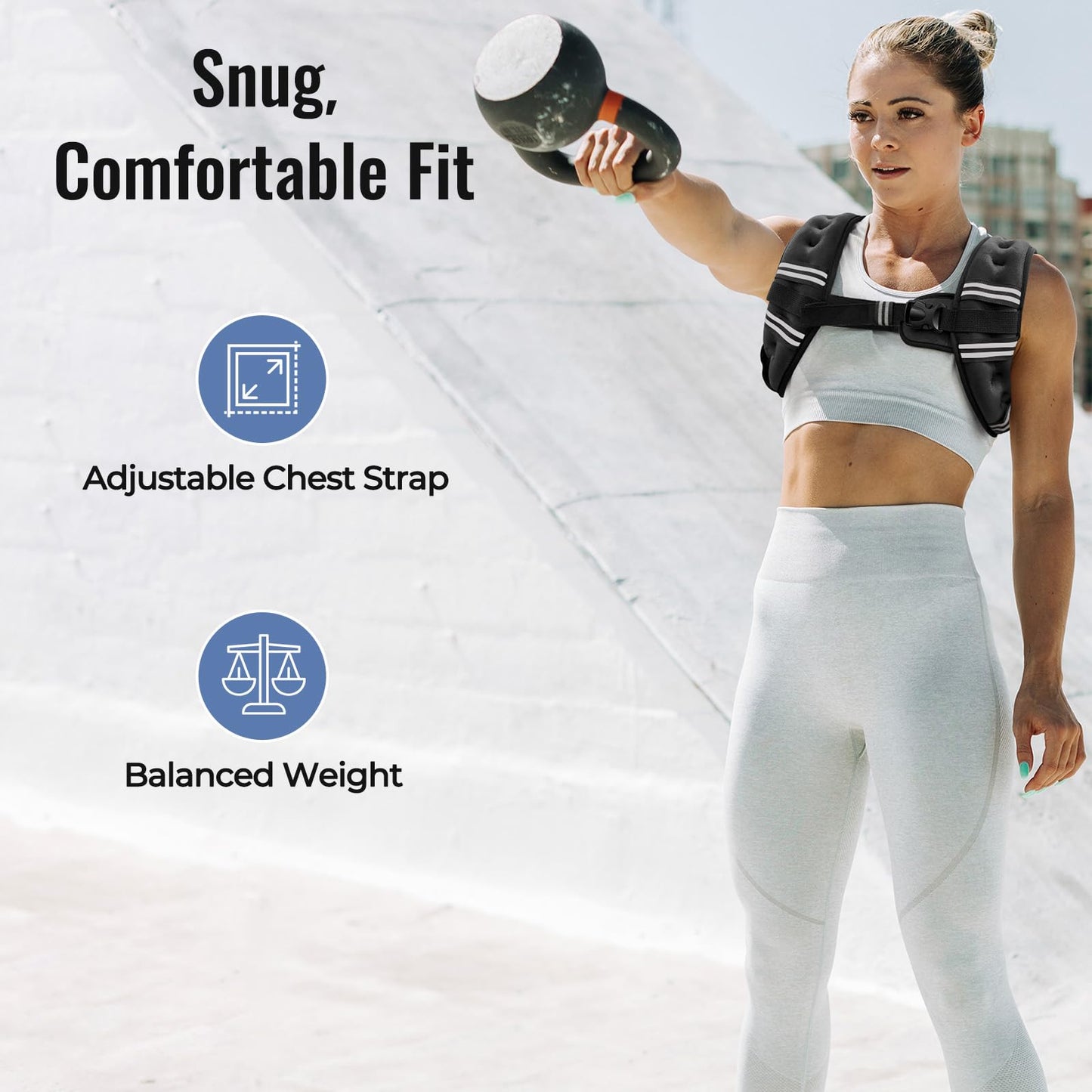 Zeerun Weighted Vest, 6lb/8lb/10lb/12lb/15lb/18lb/20lb/24lb/30lb for Men Women, Reflective Stripe