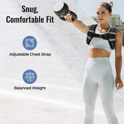 Zeerun Weighted Vest, 6lb/8lb/10lb/12lb/15lb/18lb/20lb/24lb/30lb for Men Women, Reflective Stripe