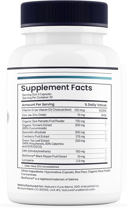 Nature's Pure Blend Peak Performance ??Testosterone Supplement for Men with D-Aspartic Acid, Ashwagandha & DIM ??Mens Prostate Health Support, Muscle Strength & Energy ??Prostate Supplement