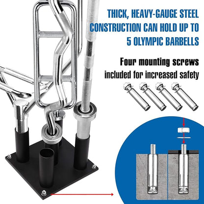 Yes4All Vertical Storage Rack, Home Gym Organizer, Barbell & Dumbbell Rack for 2-inch Olympic & Curl Bars