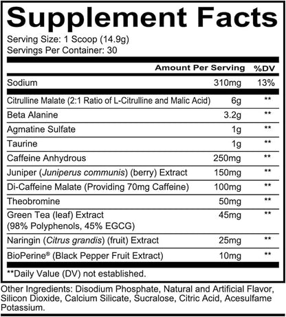 REDCON1 Total War Pre Workout, Orange Crush - Contains 320mg of Caffeine from Green Tea, Juniper & Beta Alanine - Pre Work Out with Amino Acids to Increase Pump, Energy + Endurance (30 Servings)