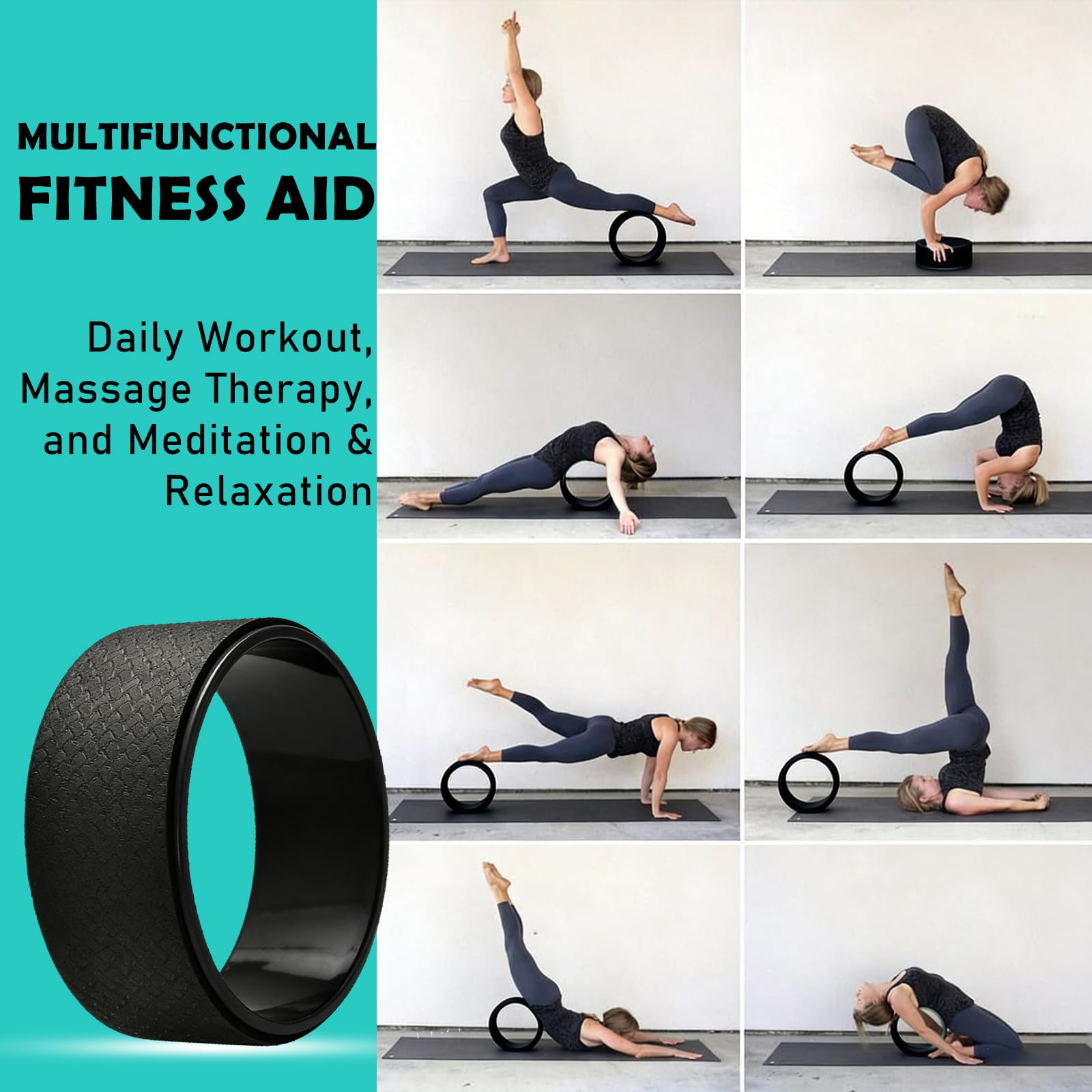 NGT 13 inch Yoga Wheel for Back Pain Strongest and Most Comfortable Dharma Yoga Prop Wheel with
