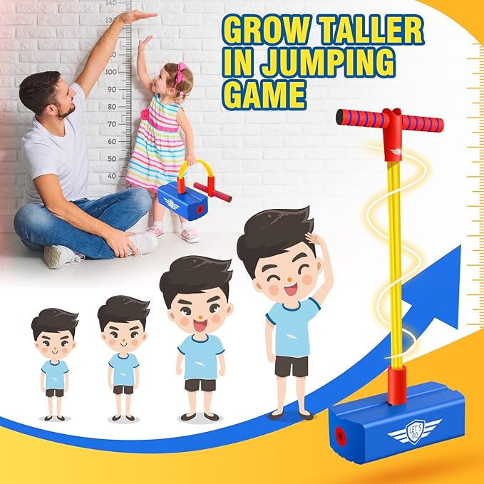 CUUGO LET'S GO! CG Jumping Promotes Growing Taller- Pogo Stick Foam Pogo Jumper for Kids, Toys for 3-12 Year Old Boys Girls Outdoor Toys Indoor Toys Fun Gifts Christmas Stocking Stuffers Gifts