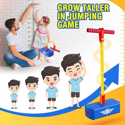 CUUGO LET'S GO! CG Jumping Promotes Growing Taller- Pogo Stick Foam Pogo Jumper for Kids, Toys for 3-12 Year Old Boys Girls Outdoor Toys Indoor Toys Fun Gifts Christmas Stocking Stuffers Gifts