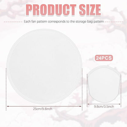 Gejoy Foldable Flying Disc Fans Bulk with Bags 9.8 Inch DIY Sublimation Handheld Cooling Fan Beach Flying Disc for Summer Outdoor Games Activities Birthday Wedding Party Favors