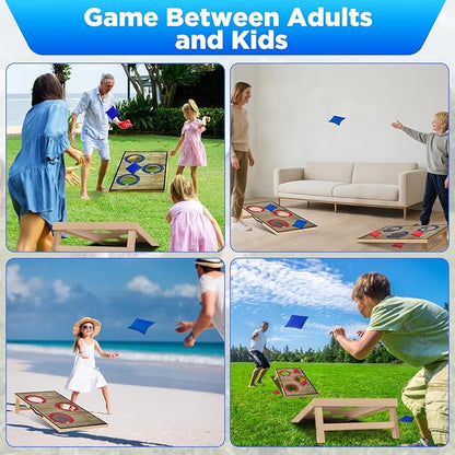 Portable Cornhole Board Set with Bean Bags,Choose 3 * 2 ft or 2 * 1 ft Cornhole Boards for Adults Kids Cornhole Games for Indoor and Outdoor Party Camping Equipment