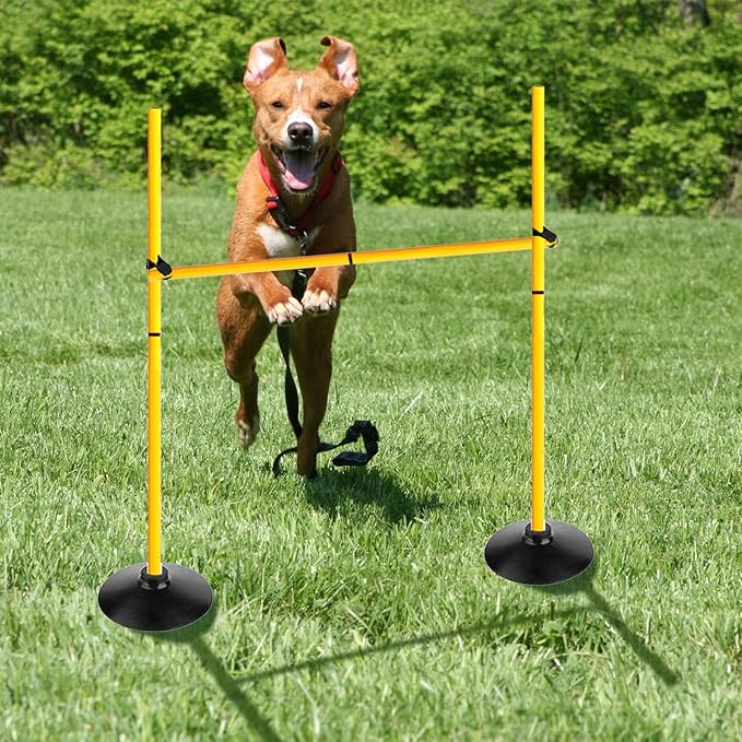 Adjustable Height Agility Hurdle Set Multi-Function Soccer Trainning Pole Set Coaching Sticks with Rubber Base