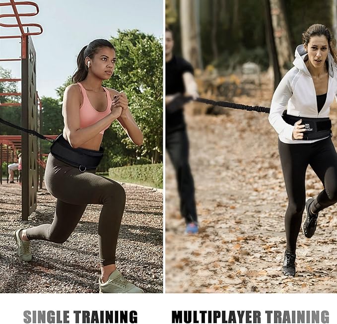 Pseudois Resistance Bungee Band, Running Training Bungee Workout Band, Speed Strength, Basketball and Football Equipment for Improving Strength, Power and Agility