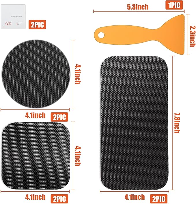 4pcs Self-Adhesive Trampoline Patch Repair Kit, Rectangular Patches Accessories for Holes or Tears in Trampoline Mats