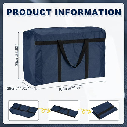 Extra Large Duffle Bag, 39 x 23 x 11 in Travel Big Duffle Bag with Zipper Handle Storage Foldable Waterproof Lightweight Bag for Women Men Travel Moving Camping (Dark Blue)