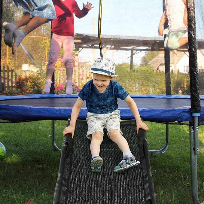 TANOSHII® Universal Trampoline Slide Ladder with Handles, Strong Tear Resistant Fabric, Easy to Install, Fit All Kinds of Trampolines, for Kids Toddlers Climb Up & Slide Down，20"x60"